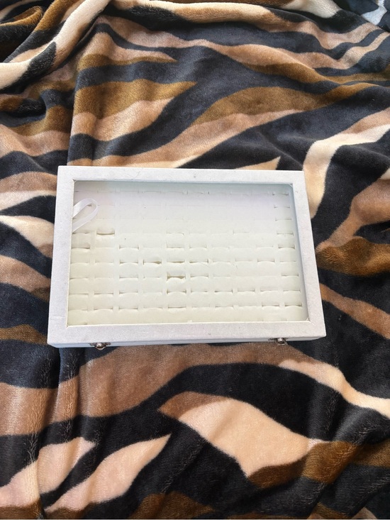 Jewelry - White Jewelry Display Case with Glass Top